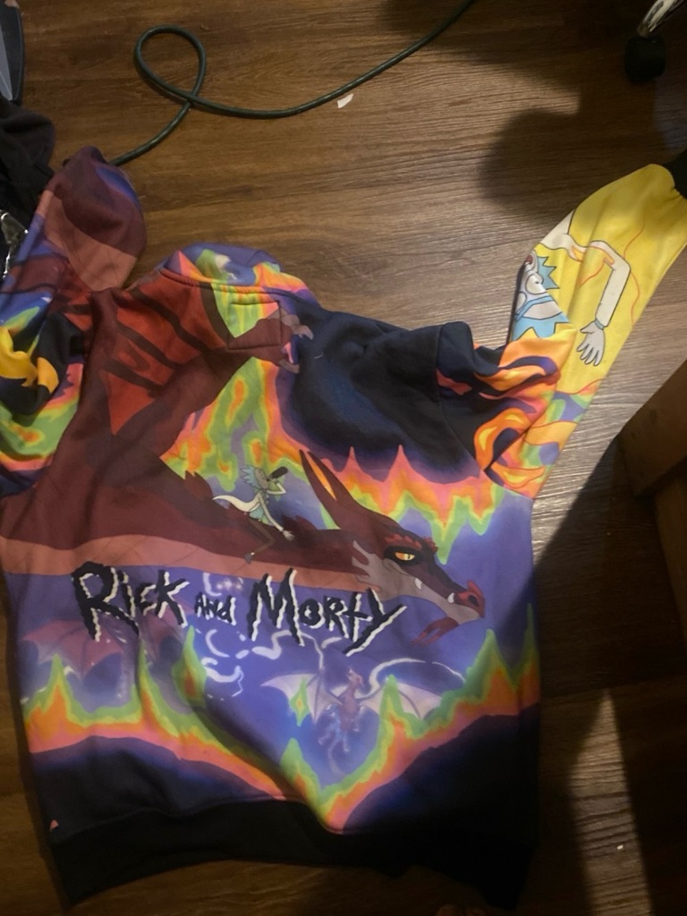Rick and Morty Multicolor Graphic Lightweight Shirt Jacket